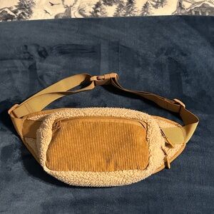 Tan Corduroy and‎ Sherpa Belt Bag